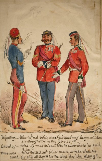 Infanterie, Kavallerie und Marines Diskussion, 1869 von William Masters